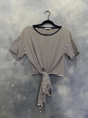 ZARA TRAFALUC STRIPED BLOUSE SIZE M